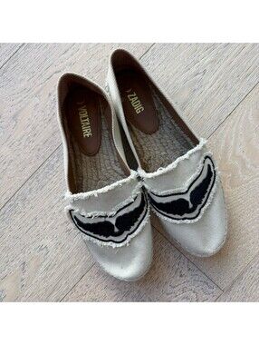 Zadig & Voltaire Women's Angel Wings Canvas Espadrilles Size 40